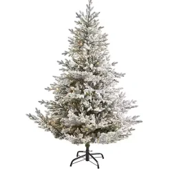 Sale Kirklands Home 6 ft. Clear Lit Flocked Fraser Fir Christmas Tree