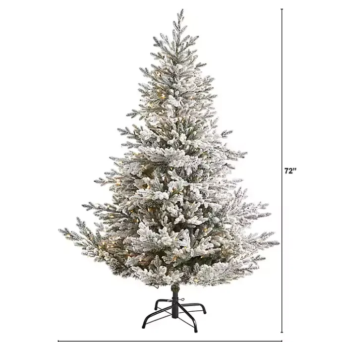 Sale Kirklands Home 6 ft. Clear Lit Flocked Fraser Fir Christmas Tree