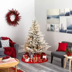 Sale Kirklands Home 6 ft. Clear Lit Flocked Fraser Fir Christmas Tree