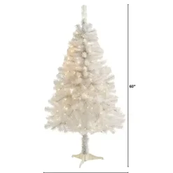 Online Kirklands Home 5 ft. Clear Pre-Lit White Christmas Tree