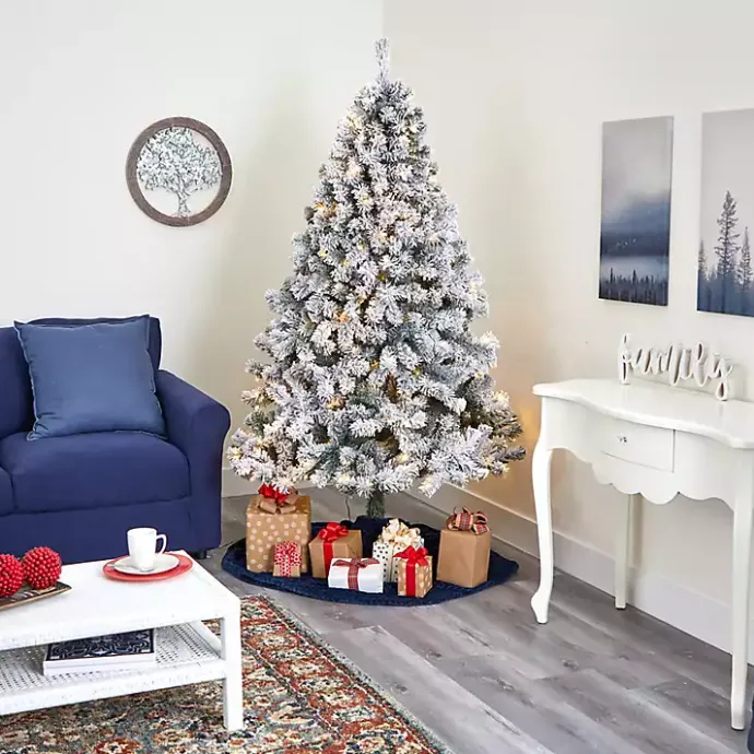 Clearance Kirklands Home 7 ft. Flocked Lit West Virginia Fir Christmas Tree