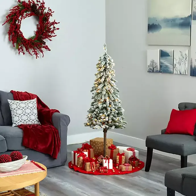 Sale Kirklands Home 5 ft. Flocked Pre-Lit Alpine Christmas Tree