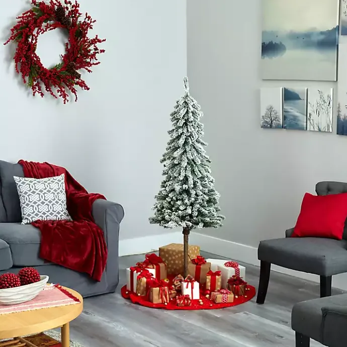 Sale Kirklands Home 5 ft. Flocked Pre-Lit Alpine Christmas Tree