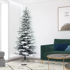 Sale Kirklands Home 7.5 ft. Flocked Slim Utica Fir Christmas Tree