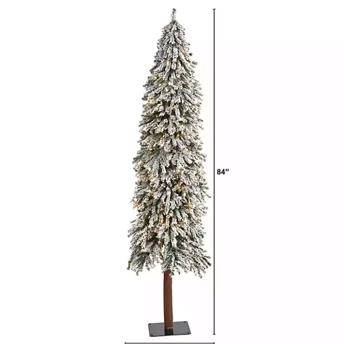 Best Kirklands Home 7 ft. Lit Flocked Grand Alpine Christmas Tree