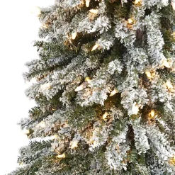 Best Kirklands Home 7 ft. Lit Flocked Grand Alpine Christmas Tree