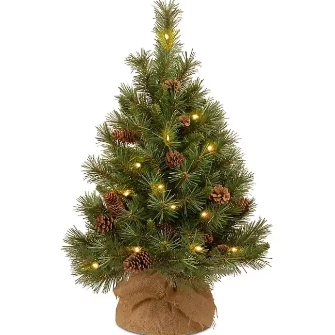 Online Kirklands Home 3 ft. Mini Tree with Pine Cones in Burlap Bag Green
