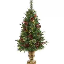 Sale Kirklands Home 4 ft. Pre-Lit Berry and Pine Cones Tree in Urn