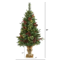 Sale Kirklands Home 4 ft. Pre-Lit Berry and Pine Cones Tree in Urn