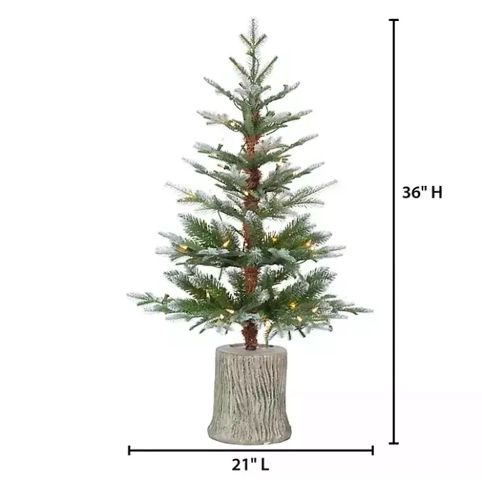 Discount Kirklands Home 3 ft. Pre-Lit Cut Frosted Pine Christmas Tree
