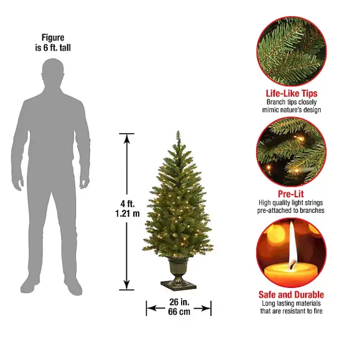 Best Kirklands Home 4 ft. Pre-Lit Dunhill Fir Potted Christmas Tree