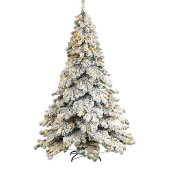 Sale Kirklands Home 7 ft. Pre-lit Flocked Fir Christmas Tree