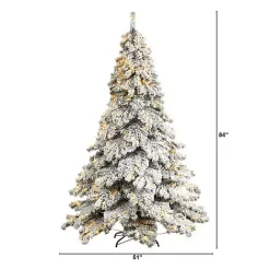 Sale Kirklands Home 7 ft. Pre-lit Flocked Fir Christmas Tree