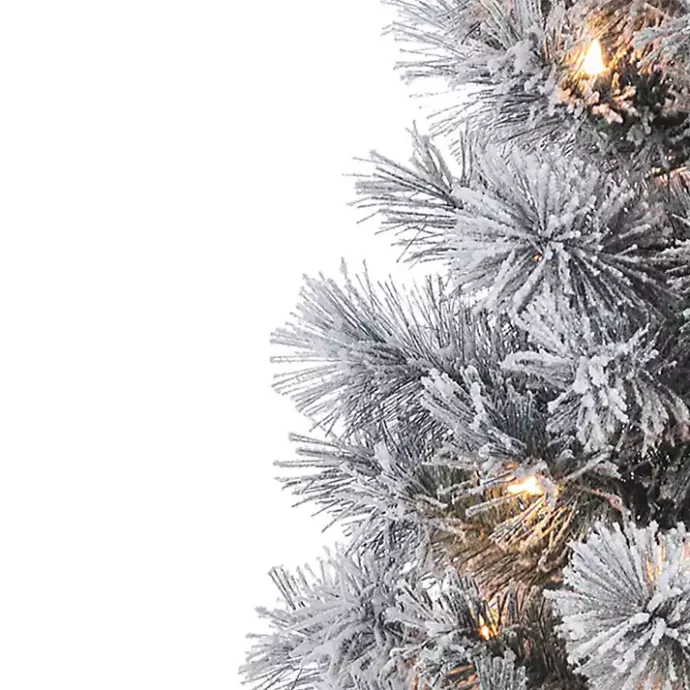 Clearance Kirklands Home 4.5 ft. Pre-Lit Flocked Potted Pine Christmas Tree