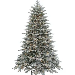 Sale Kirklands Home 9 ft. Pre-Lit Flocked Spruce Full Christmas Tree