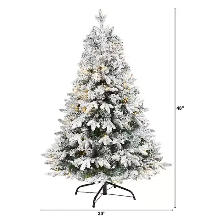 Clearance Kirklands Home 4 ft. Pre-Lit Flocked Vermont Pine Christmas Tree