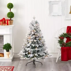 Clearance Kirklands Home 4 ft. Pre-Lit Flocked Vermont Pine Christmas Tree