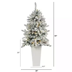 Best Kirklands Home 4.5 ft. Pre-Lit Livingston Fir Tree in White Plant