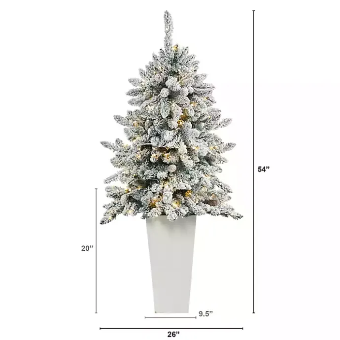 Best Kirklands Home 4.5 ft. Pre-Lit Livingston Fir Tree in White Plant