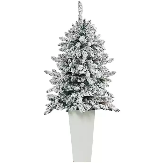 Best Kirklands Home 4.5 ft. Pre-Lit Livingston Fir Tree in White Plant