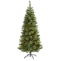 Clearance Kirklands Home 6 ft. Pre-Lit Pine and Pinecone Christmas Tree