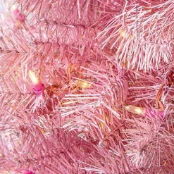 Sale Kirklands Home 7.5 ft. Pre-Lit Pink Tinsel Christmas Tree