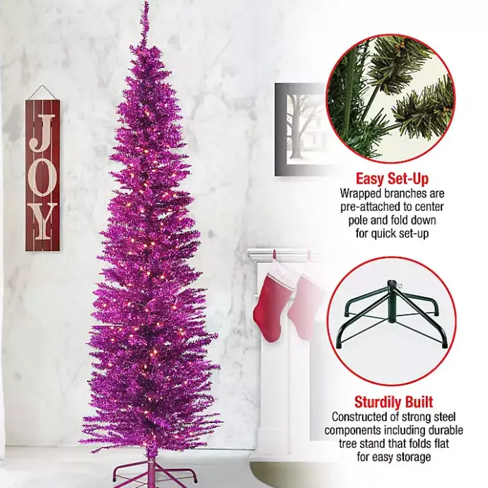 Sale Kirklands Home 6 ft. Pre-Lit Pink Tinsel Christmas Tree
