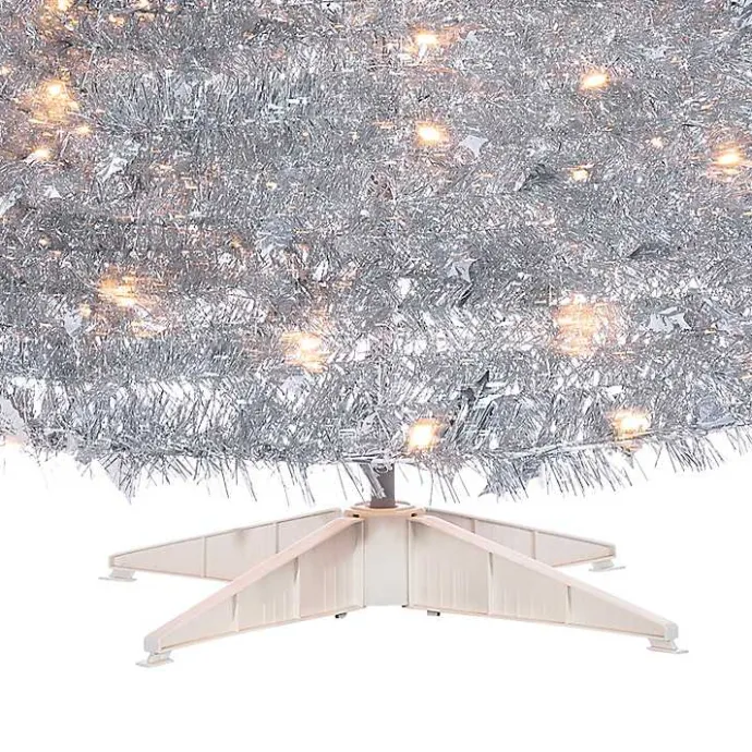 Best Kirklands Home 6 ft. Pre-Lit Silver Tinsel Pop-Up Christmas Tree