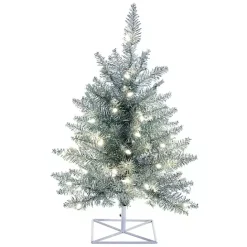 Outlet Kirklands Home 3 ft. Pre-Lit Tinsel Christmas Tree Silver