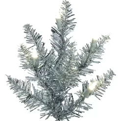 Outlet Kirklands Home 3 ft. Pre-Lit Tinsel Christmas Tree Silver