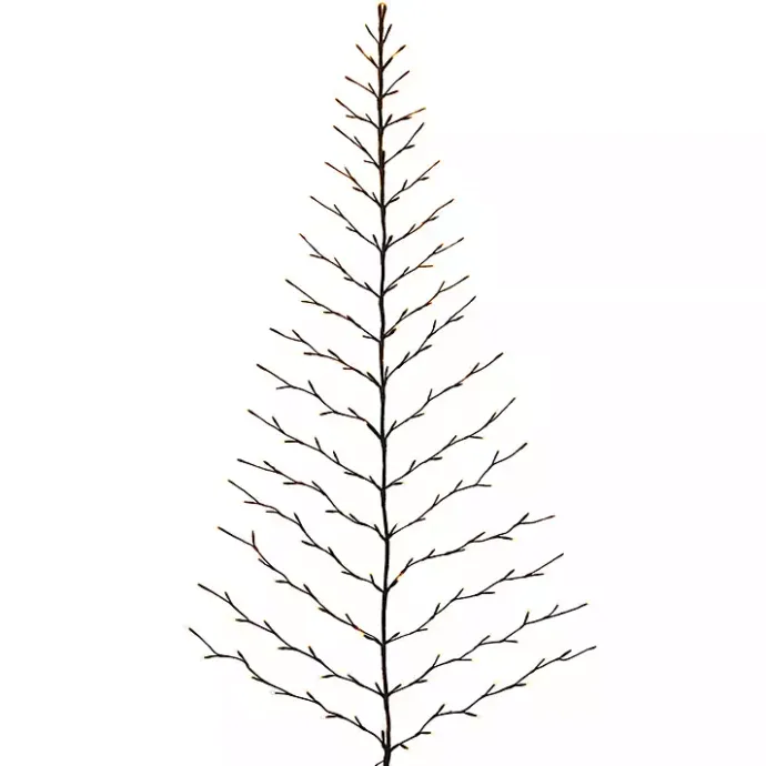 Best Kirklands Home 6 ft. Pre-Lit Twig Wall Hanging Christmas Tree Brown