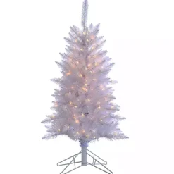 Best Kirklands Home 4 ft. Pre-Lit White Tinsel Christmas Tree