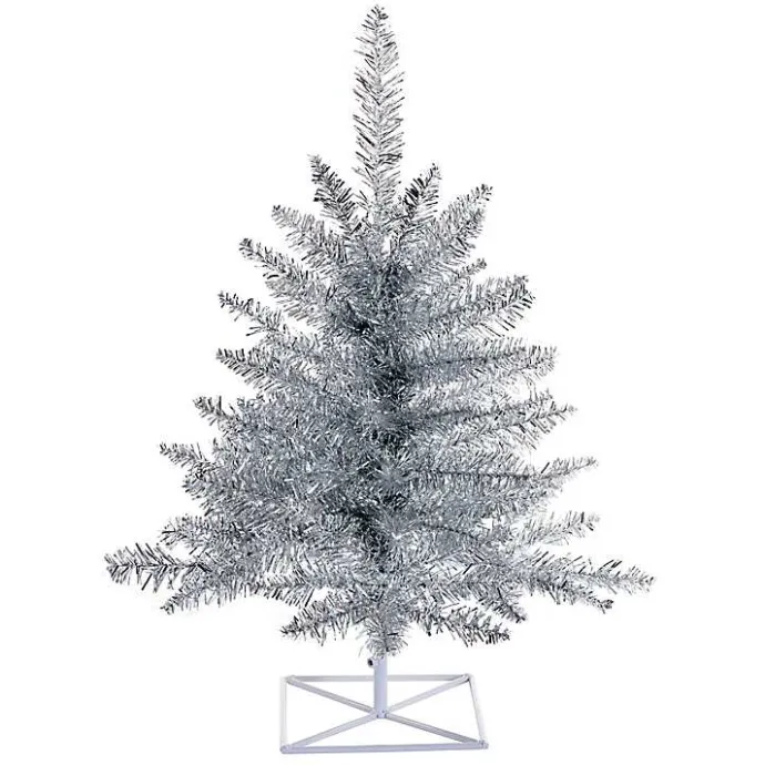 Outlet Kirklands Home 2 ft. Tinsel Christmas Tree Silver