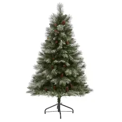 Online Kirklands Home 5 ft. Snowy Pine & Pinecones Christmas Tree