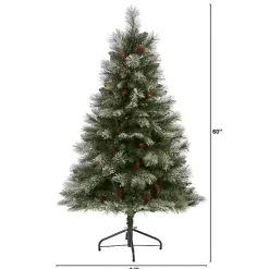 Online Kirklands Home 5 ft. Snowy Pine & Pinecones Christmas Tree