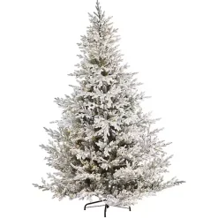 Online Kirklands Home 8 ft. Warm Lit Flocked Fraser Fir Christmas Tree