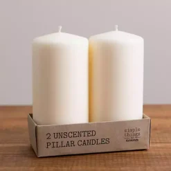 Best Kirklands Home 6 in. Pillar Candles, Set of 2 Ivory