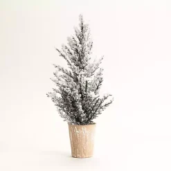 Outlet Kirklands Home 16 in. Potted Snowy Pine Trees, Set of 4