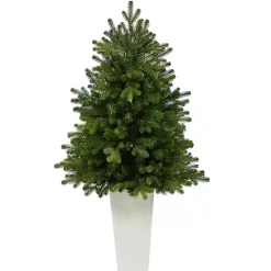 Outlet Kirklands Home 3.5 Lit Fir Christmas Tree in White Tower Planter