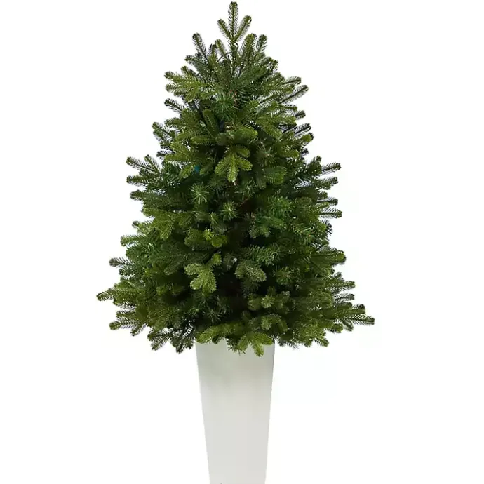 Outlet Kirklands Home 3.5 Lit Fir Christmas Tree in White Tower Planter