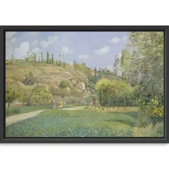 Kirklands Home A Cowherd at Valhermeil Framed Canvas Art Print Green