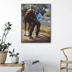 Kirklands Home A Man And His Horse Framed Canvas Art Print Multi
