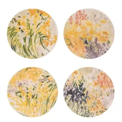Best Kirklands Home Abstract Floral Appetizer Plates, Set of 4