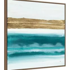 Online Kirklands Home Abstract Gold Emerald Beach III Canvas Art Print