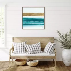 Online Kirklands Home Abstract Gold Emerald Beach III Canvas Art Print