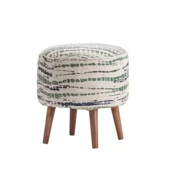 Sale Kirklands Home Abstract Lines Wood Ottoman Stool