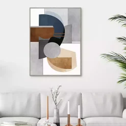 Online Kirklands Home Abstract Organic Shapes Framed Canvas Art Print Gray