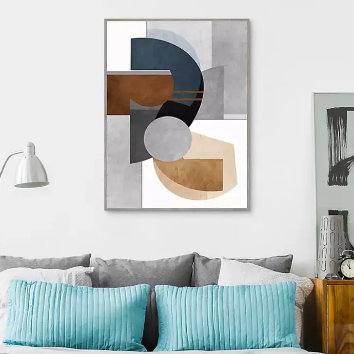 Online Kirklands Home Abstract Organic Shapes Framed Canvas Art Print Gray
