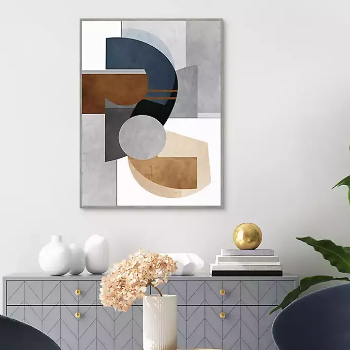 Online Kirklands Home Abstract Organic Shapes Framed Canvas Art Print Gray