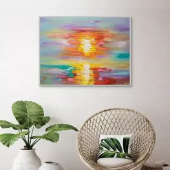 Kirklands Home Abstract Sunrise Framed Canvas Art Print Multi